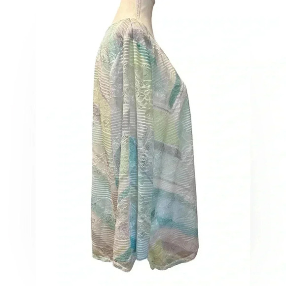 Alfred Dunner | Lady Like Chevron Lace Knit Top (1X) - Picture 8 of 11